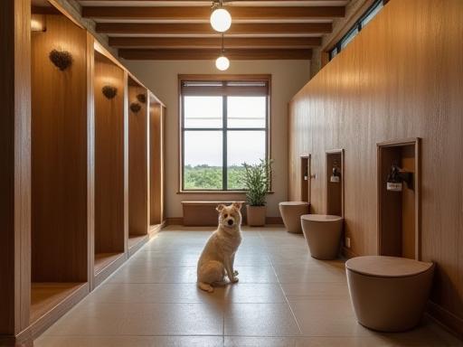 Dog boarding room interior